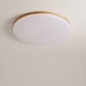 cheap Dimmable Ceiling Lights-26/38/48 cm LED Ceiling Light Nordic Wood Round Design Flush Mount Lights Nature Inspired 110-120V 220-240V