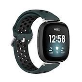 お買い得  Fitbitウォッチバンド-スマートウォッチバンド と互換性があります Fitbit Versa 4 Sense 2 Versa 3 Sense 合金 シリコーン スマートウォッチ ストラップ 弾性ある 調整可 ステンレス鋼のバックル スポーツバンド 置換 リストバンド
