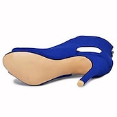 abordables Bottines-sandales à talons hauts à lanières bleues pour femmes - talons aiguilles à bout ouvert pour les fêtes et les occasions spéciales