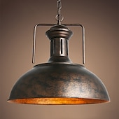 baratos Luzes da ilha-41cm led luz pendente estilo nórdico vintage design único acabamento em metal pintado bar restaurante 110-120v 220-240v