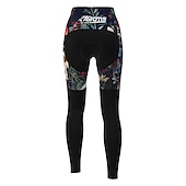 abordables Pantalons, shorts et jupes pour femmes-Femme Cuissard Long Collant Velo Vélo Pantalons Collants VTT Vélo tout terrain Vélo Route Des sports Graphic Botanique Floral Noël laid Chaud La peau 3 densités Respirable Séchage rapide Noir Rouge