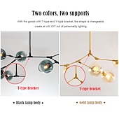 economico Lampadari-multi head magic bean lampadario caldo bianco luce creativa arte moderna soggiorno lampada heteromorphic nordic semplice sfera di vetro molecolare sala da pranzo ac110v ac220v