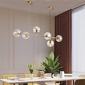 economico Modello a globo-4 6 teste lampada a sospensione oro stile nordico globo personalità bar lampada da tavolo moderna semplice fagiolo magico striscia di vetro decorazione natalizia ac220v ac110v