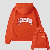baratos Moletons masculinos com capuz-Homens Letra Moletom Moletons Moletom Manga Longa Moletom com capuz Com Capuz Legal Para Noite Scarlet antes e depois Grande vermelho antes de grande Inverno Designer