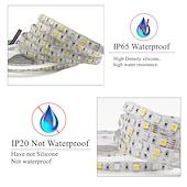 abordables Tiras de Luces LED-tiras de luces led flexibles 1m 2.5m 5m a prueba de agua o no a prueba de agua 5050 smd por metros 60 leds multicolor con fuente de alimentación de modo de conmutación dc12v