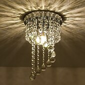 billige GCC Flushmounts og semi-flushmounts-20cm led lysekrone krystall taklampe lanterne desgin innfelt lys metall galvanisert moderne juledekorasjon 110-120v 220-240v