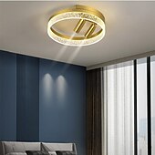 cheap Dimmable Ceiling Lights-40cm LED Ceiling Light Nordic Modern Black Gold Circle Design Flush Mount Lights Metal Painted Finishes Nature Inspired 220-240V