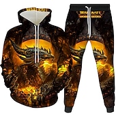 abordables Motif 3D-Homme Femme Ensemble de sweats à capuche 3D Bleu Dorée Arc-en-ciel Orange Marron Capuche Graphic 3D Motif Galaxie 2 Pièces Poche avant du quotidien 3D effet Motifs 3D Casual Vêtement Tenue Pulls
