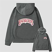baratos Moletons masculinos com capuz-Homens Letra Moletom Moletons Moletom Manga Longa Moletom com capuz Com Capuz Legal Para Noite Scarlet antes e depois Grande vermelho antes de grande Inverno Designer
