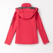 baratos Fleece &amp; Casacos 3 em 1-casaco feminino de caminhada softshell casaco com capuz casaco de lã de inverno impermeável exterior cor sólida térmica quente à prova de vento leve forro de lã casaco impermeável casaco de esqui escalada