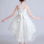 baratos Vestidos floridos-Vestido para Meninas das Flores Para Meninas Vestido Vestido de princesa Vestido de festa Espetáculo Casamento Festa Estilo bonito Princesa Doce Dia da Criança Com Transparência Multi Camadas Floral