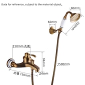 ieftine Robinete de Duș-robinet de duș / set de sistem de cap de duș cu efect de ploaie - duș de mână inclus extracție stil vintage / alamă antică de țară / montare galvanizată în exterior supapă ceramică baterii de duș