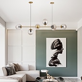 economico Modello a globo-4 6 teste lampada a sospensione oro stile nordico globo personalità bar lampada da tavolo moderna semplice fagiolo magico striscia di vetro decorazione natalizia ac220v ac110v