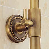 cheap Shower Faucets-Vintage Shower System Faucet Combo Set Ceramic Mixer Valve, 8 inch Brass Rainfall Shower Head Showerhead with Handheld Spray, Antique Wall Mounted Tub and Shower Kit Bathroom Bath