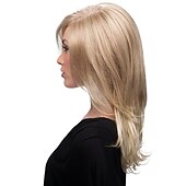 billige eldre parykk-grå parykker for kvinner syntetisk parykk krøllet naturlig rett med pannelugg parykk blond middels lengde lys blond sølvgrå blond syntetisk hai