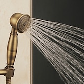 cheap Shower Faucets-Vintage Shower System Faucet Combo Set Ceramic Mixer Valve, 8 inch Brass Rainfall Shower Head Showerhead with Handheld Spray, Antique Wall Mounted Tub and Shower Kit Bathroom Bath