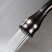 preiswerte Mit ausziehbarer Brause-Küchenspülen-Mischbatterie mit ausziehbarem Sprüher, Hochlichtbogen-Messing, Silber / Kaffee, Einhand-Einloch, ölgeriebene Bronze, herunterziehbare hohe Küchenarmaturen mit Warm- und Kaltwasserschlauch