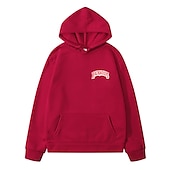 baratos Moletons masculinos com capuz-Homens Letra Moletom Moletons Moletom Manga Longa Moletom com capuz Com Capuz Legal Para Noite Scarlet antes e depois Grande vermelho antes de grande Inverno Designer