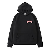 baratos Moletons masculinos com capuz-Homens Letra Moletom Moletons Moletom Manga Longa Moletom com capuz Com Capuz Legal Para Noite Scarlet antes e depois Grande vermelho antes de grande Inverno Designer