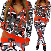 cheap Women&#039;s Tracksuits-Women&#039;s Tracksuit Sweatsuit 2 Piece Full Zip Street Winter Long Sleeve Thermal Warm Breathable Soft Fitness Gym Workout Running Sportswear Activewear Black / Orange Purple Gold