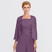 cheap Mother&#039;s Wraps-Mother&#039;s Wraps Bolero Coats / Jackets Elegant 3/4 Length Sleeve Floral Lace Wedding Guest Wraps With Lace For Fall Wedding Event Formal Party Spring &amp; Summer Only Wraps dress to impress 2025