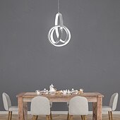cheap Island Lights-LED Modern Mini Pendant Light Ring Design Hanging Suspension Lighting Nordic Modern 10W 800Lm Light Aluminium Chrome Finishing for Dining Living Room Kichten Lamp