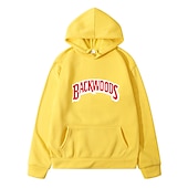 baratos Moletons masculinos com capuz-Homens Letra Moletom Moletons Moletom Manga Longa Moletom com capuz Com Capuz Legal Para Noite Scarlet antes e depois Grande vermelho antes de grande Inverno Designer