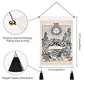 preiswerte Makrame -Wandhänge und gewebter Wandteppich-Boho-Packung mit 3 Tarot Weissagung gewebte böhmische Wandteppiche Kunstdekor Decke Vorhang zum Aufhängen Zuhause Schlafzimmer Wohnzimmer Dekoration nordische Baumwolle Leinen Quaste Mond Sterne