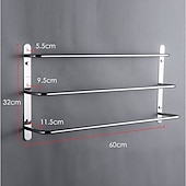 abordables Barres repose-serviettes-Porte-serviettes de salle de bain chrome multicouche nouveau design acier inoxydable bain 3 tiges porte-serviettes mural argenté 1 pc