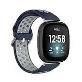 お買い得  Fitbitウォッチバンド-スマートウォッチバンド と互換性があります Fitbit Versa 4 Sense 2 Versa 3 Sense 合金 シリコーン スマートウォッチ ストラップ 弾性ある 調整可 ステンレス鋼のバックル スポーツバンド 置換 リストバンド