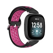 お買い得  Fitbitウォッチバンド-スマートウォッチバンド と互換性があります Fitbit Versa 4 Sense 2 Versa 3 Sense 合金 シリコーン スマートウォッチ ストラップ 弾性ある 調整可 ステンレス鋼のバックル スポーツバンド 置換 リストバンド