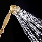 cheap Shower Faucets-Shower Faucet Set Brass with Bathtub Spout Shower System, 2 Knob Handle Telephone Style Heldhand Showerhand 1.5m Hose Wall Mounted Tap