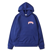 baratos Moletons masculinos com capuz-Homens Letra Moletom Moletons Moletom Manga Longa Moletom com capuz Com Capuz Legal Para Noite Scarlet antes e depois Grande vermelho antes de grande Inverno Designer