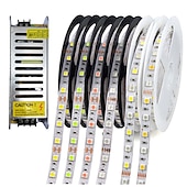 abordables Tiras de Luces LED-tiras de luces led flexibles 1m 2.5m 5m a prueba de agua o no a prueba de agua 5050 smd por metros 60 leds multicolor con fuente de alimentación de modo de conmutación dc12v