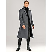 Χαμηλού Κόστους Ανδρική καμπαρντίνα-Ανδρικά Χειμερινό παλτό Μάλλινο Παλτό Πανωφόρι ΕΞΩΤΕΡΙΚΟΥ ΧΩΡΟΥ Γραφείο Χειμώνας Φθινόπωρο Πολυεστέρας Αντιανεμικό Ζεστό Εξωτερικά ενδύματα Ρούχα Κλασικό Πέτο