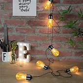 ieftine Acumulatoare-1,5 m 2 m 3 m 4 m 5 m 10 m bec retro lumini de șir acrilice bule lumini de șir de Halloween petrecere de Crăciun decorativ lumini de grădină nunta alb cald rgb alb albastru