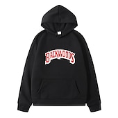 baratos Moletons masculinos com capuz-Homens Letra Moletom Moletons Moletom Manga Longa Moletom com capuz Com Capuz Legal Para Noite Scarlet antes e depois Grande vermelho antes de grande Inverno Designer