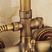 baratos Torneiras de Duche-Torneira de chuveiro, conjunto de sistema de chuveiro Chuveiro de mão incluído Cachoeira estilo vintage/montagem de latão antigo do país fora da válvula de cerâmica torneiras misturadoras de chuveiro