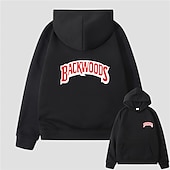baratos Moletons masculinos com capuz-Homens Letra Moletom Moletons Moletom Manga Longa Moletom com capuz Com Capuz Legal Para Noite Scarlet antes e depois Grande vermelho antes de grande Inverno Designer