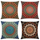 economico stile bohémien-floreale mandala bohemien cuscino 4 pz morbido piazza copertura del cuscino di tiro federa di qualità superiore lavabile in lavatrice cuscino esterno per divano divano letto sedia