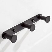 cheap Robe Hooks-Robe Hook  Wall Mounted with 3 or 4 or 5 or 6 Hooks New Design Stainless Steel Bathroom Painted Finishes Black 1pc