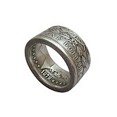 levne pánské šperky a náhrdelníky a prsteny-prsten na mince řemeslné prsteny vinobraní ručně vyrobené z morganského dolaru postříbřené kopie coin1878 orlice postříbřené nás velikost 9-16 #