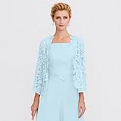 cheap Mother&#039;s Wraps-Mother&#039;s Wraps Bolero Coats / Jackets Elegant 3/4 Length Sleeve Floral Lace Wedding Guest Wraps With Lace For Fall Wedding Event Formal Party Spring &amp; Summer Only Wraps dress to impress 2025