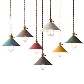 voordelige Eilandlichten-22 cm led hanglamp modern nordic enkel ontwerp wit geel groen grijs blauw roze metaal geverfde afwerkingen 110-120v 220-240v