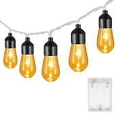 ieftine Acumulatoare-1,5 m 2 m 3 m 4 m 5 m 10 m bec retro lumini de șir acrilice bule lumini de șir de Halloween petrecere de Crăciun decorativ lumini de grădină nunta alb cald rgb alb albastru