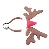 זול תחפושת לחיות מחמד-חג המולד כובע חיות מחמד חג המולד כלב חתול סרט ראש חג המולד כיסוי ראש לחיית המחמד סנטה קלאוס אייל תלבושות קרן צבי קוספליי (אדום)