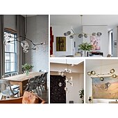 economico Lampadari-multi head magic bean lampadario caldo bianco luce creativa arte moderna soggiorno lampada heteromorphic nordic semplice sfera di vetro molecolare sala da pranzo ac110v ac220v