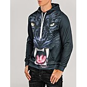 billiga Tröjor för herr-Herr Tecknat Varg Huvtröja Huvtröjor Tröja Huvtröja Långärmad Huvtröja Huva Grundläggande 3D-tryck Svartvit Svartvit Sommar Vår Designer