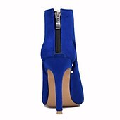 abordables Bottines-sandales à talons hauts à lanières bleues pour femmes - talons aiguilles à bout ouvert pour les fêtes et les occasions spéciales