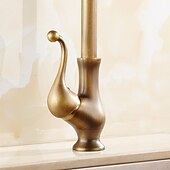 economico Rubinetti per lavello-rubinetto da cucina, ottone antico monocomando un foro beccuccio standard centerset rubinetti da cucina girevoli contemporanei con interruttore freddo e caldo